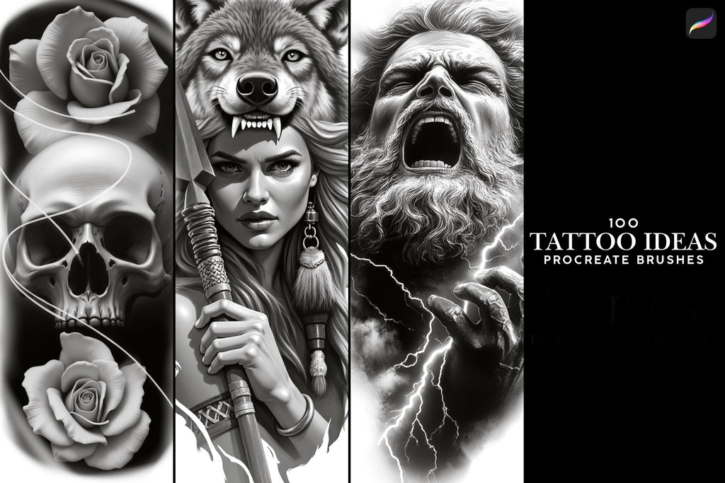 Procreate, 100 tattoo ideas ~ custom references