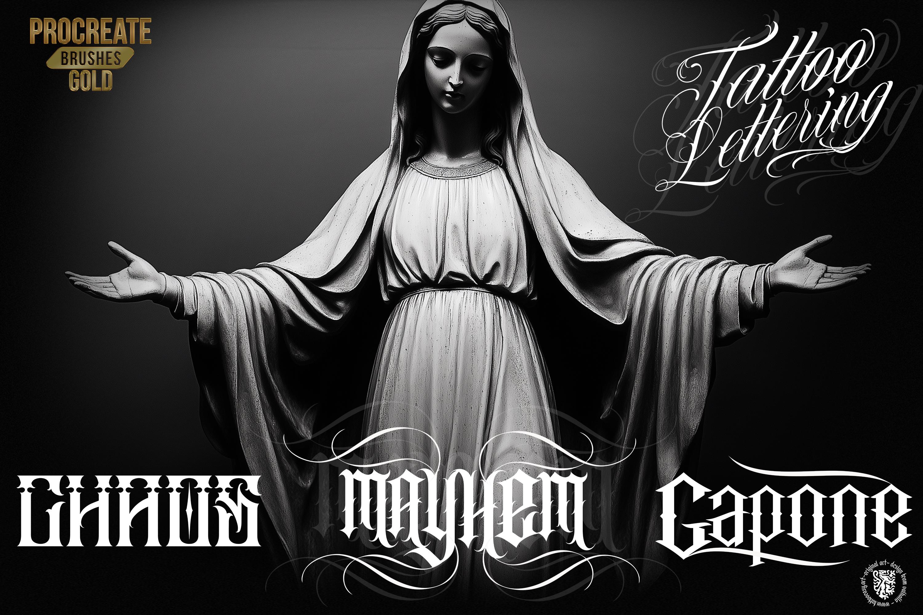Procreate, Custom Tattoo Lettering Vol.2 / XL bundle 1000+ design elements for Procreate