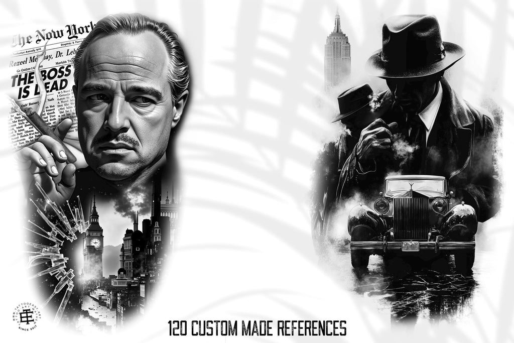 Tattoo Realism Design Bundle: 120+ Stencil-Ready PNG References