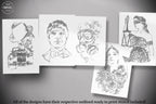 Tattoo Realism Design Bundle: 120+ Stencil-Ready PNG References