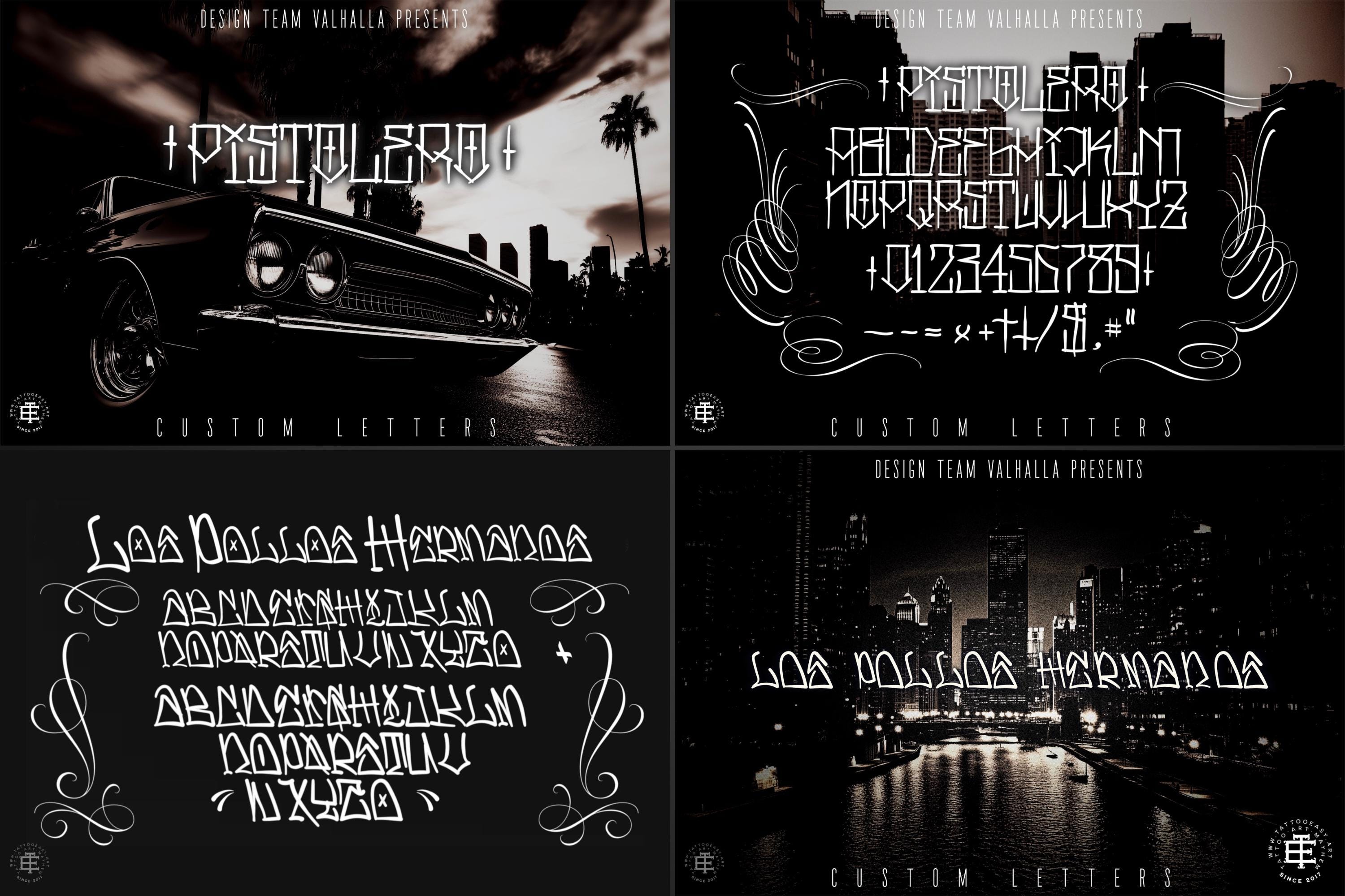 Tattoo font bundle, t-shirt / logo design, 10 Handmade fonts