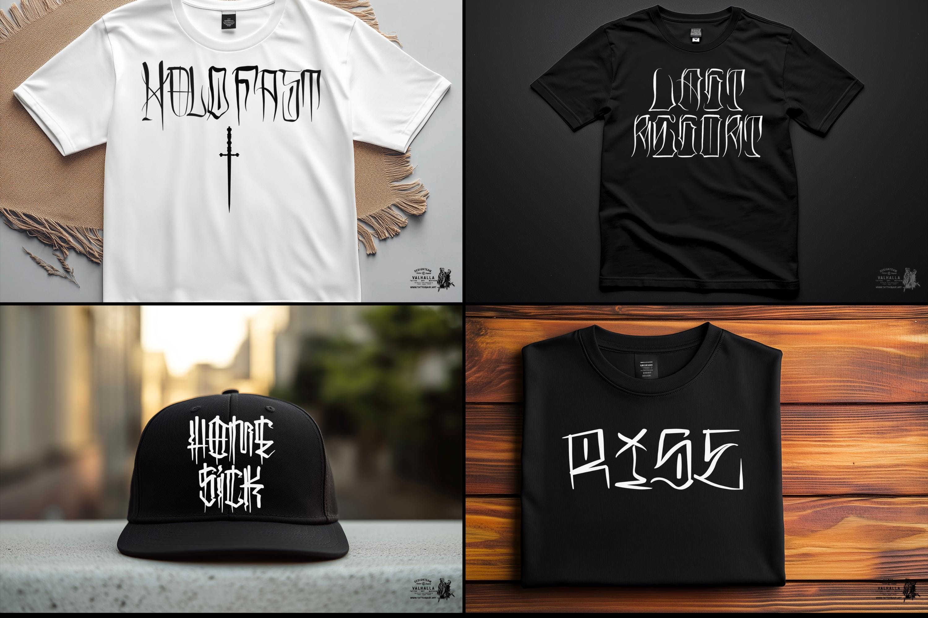 Tattoo Lettering Bundle for Procreate – Chicano Blackletter Fonts, Custom Script Brushes & PNG Lettering Pack