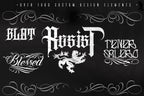 Procreate Tattoo Lettering Kit, Chicano Blackletter Fonts, 1200+ Stamps & Brushes