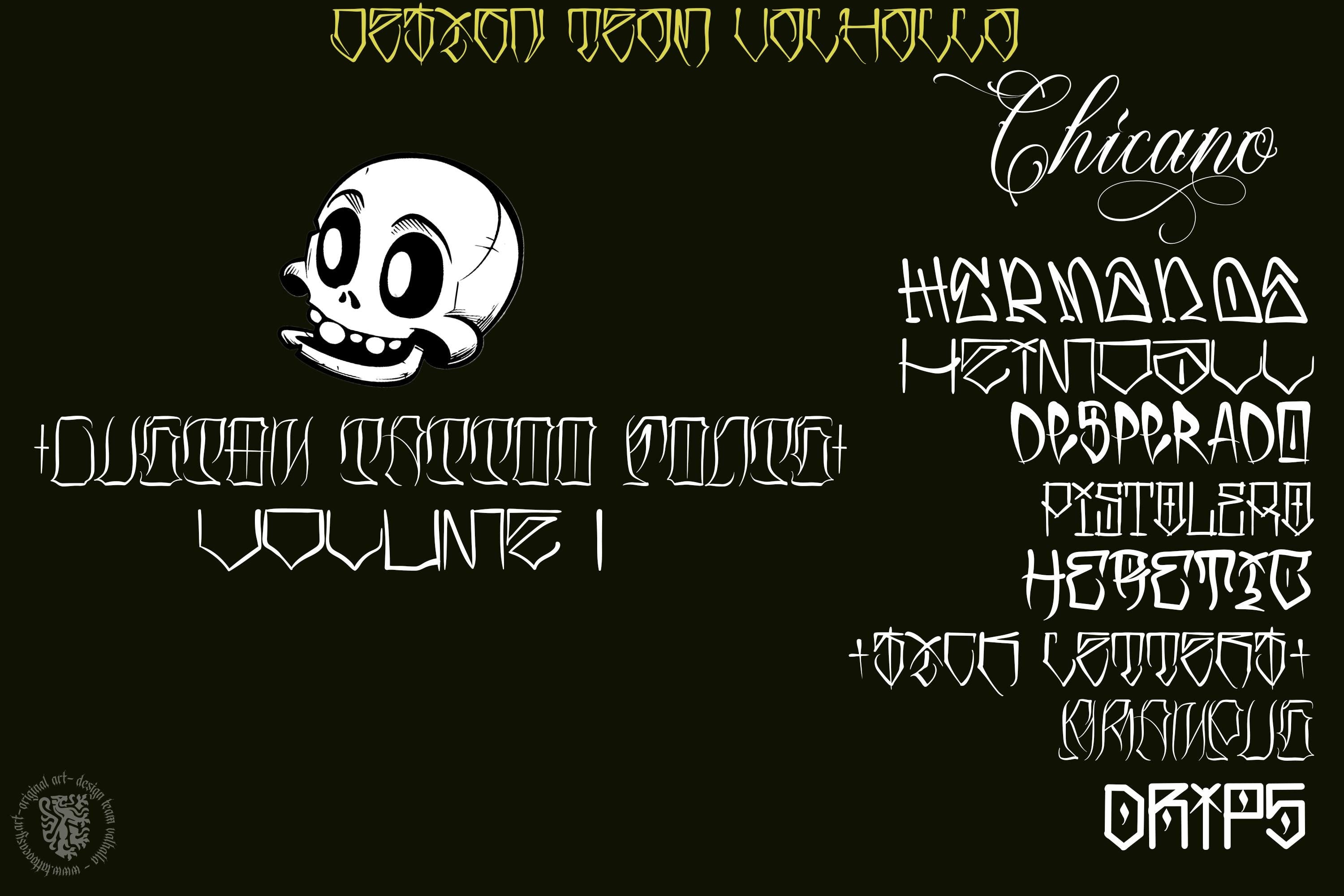 Tattoo font bundle, t-shirt / logo design, 10 Handmade fonts