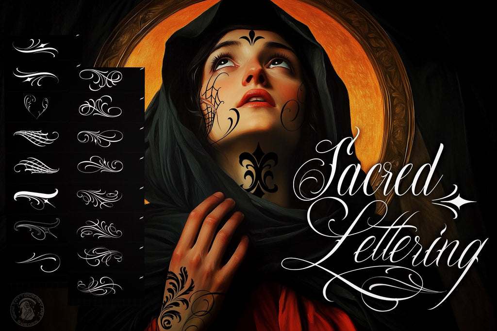 Chicano Lettering kit - Procreate XL | Cholo ( digital download ) Tattoo Fonts design kit
