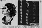 Neo-Traditional Lady Tattoo Design Kit: 2000+ Procreate Stamps, SVG & PNG Files