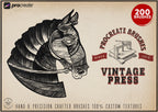 Vintage Press Procreate Brushes: 200 Retro Printmaking & Engraving Textures