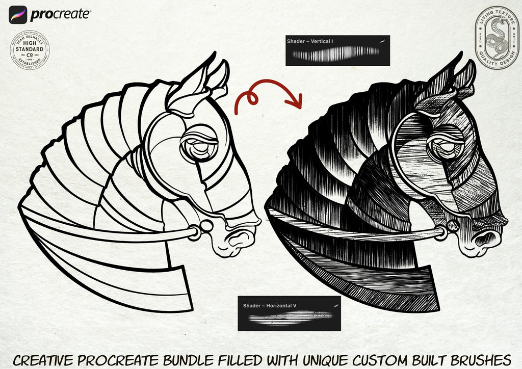Vintage Press Procreate Brushes: 200 Retro Printmaking & Engraving Textures