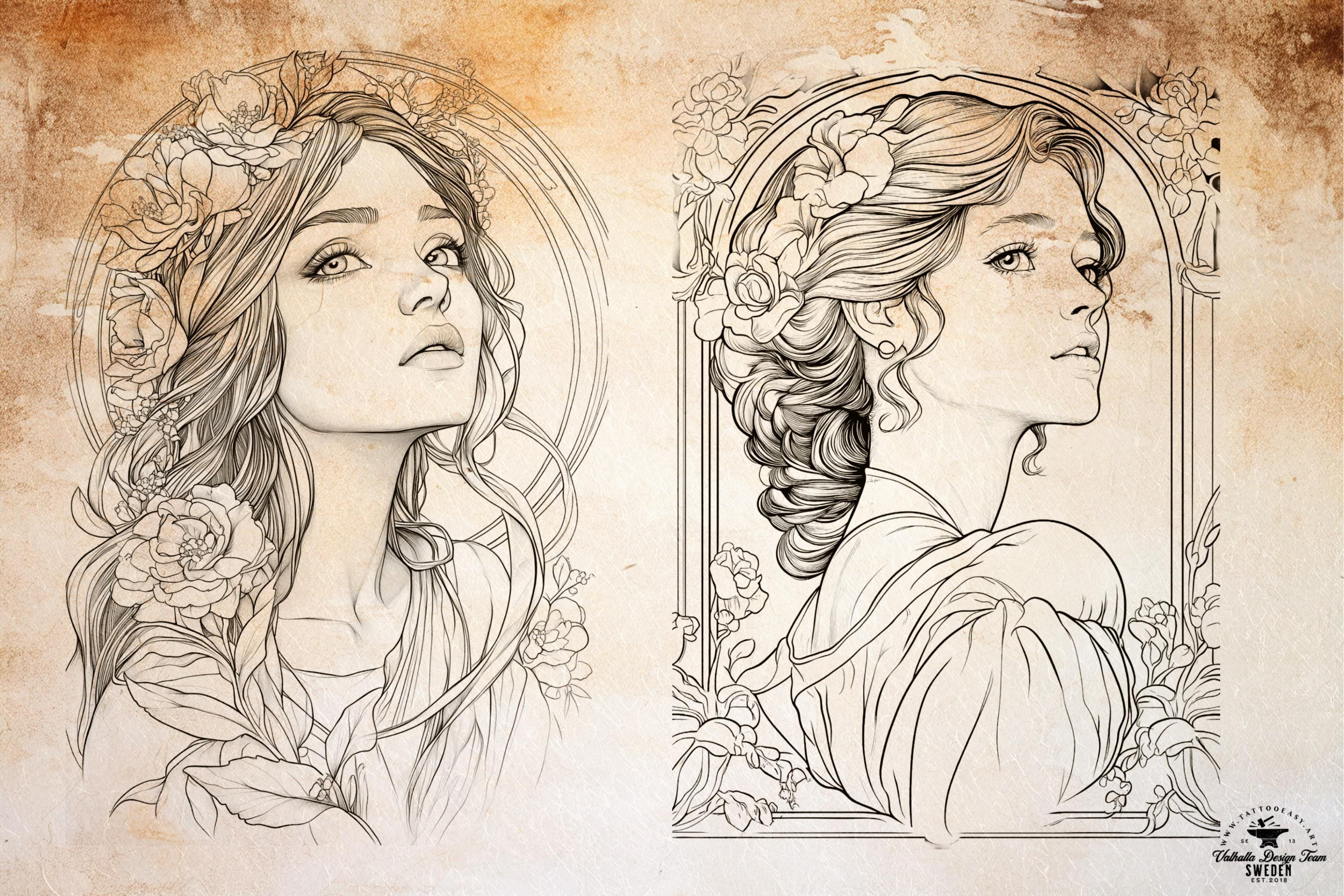 Art Nouveau Procreate Kit: ~400 Stamp Brushes (PDF)