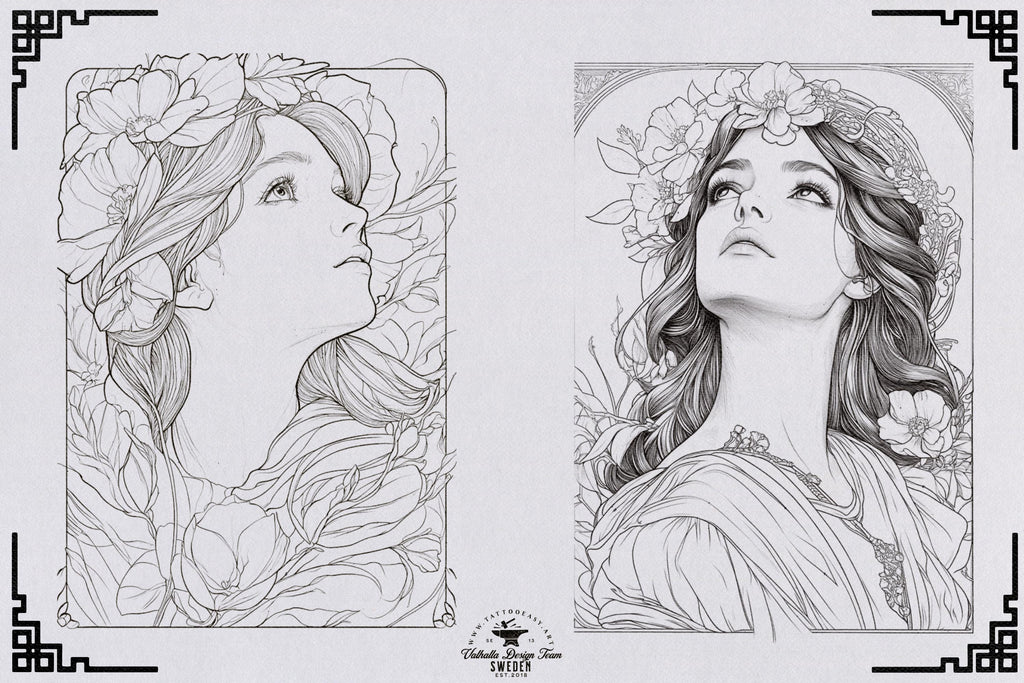 Art Nouveau Procreate Kit: ~400 Stamp Brushes (PDF)