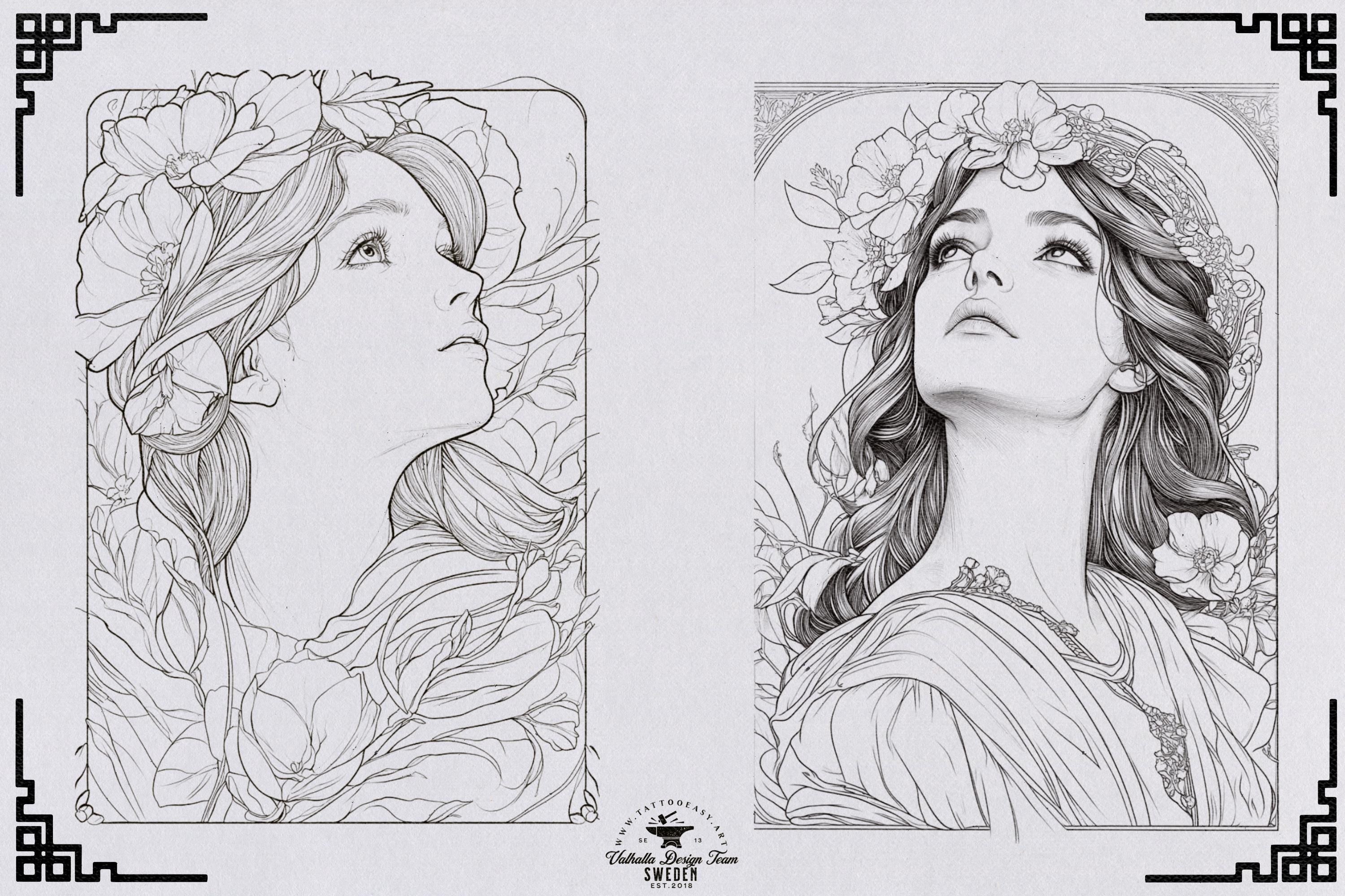Art Nouveau Procreate Kit: ~400 Stamp Brushes (PDF)
