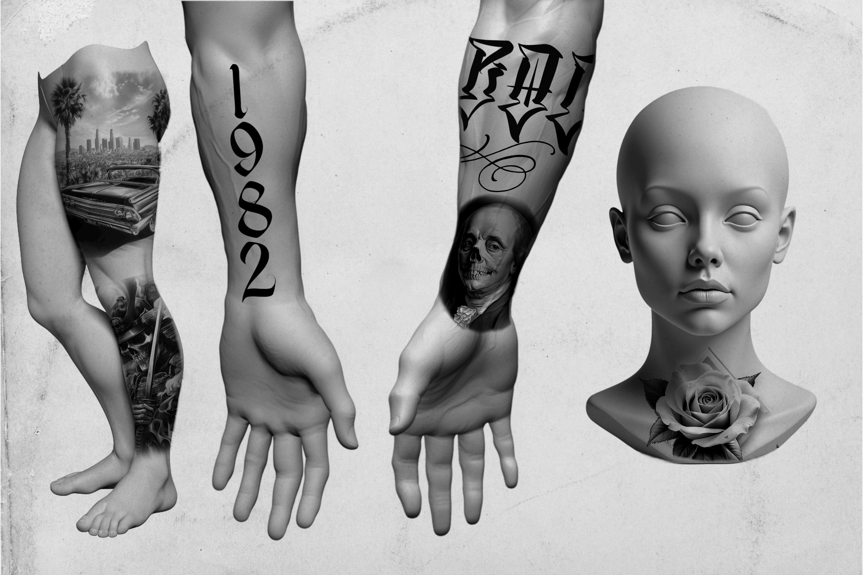 Procreate Tattoo Stamps: 145 Body Part Brushes for Tattoo Design