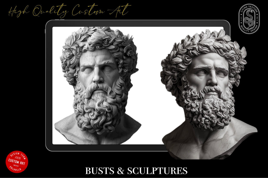Greek Mythology Tattoo Art: Procreate Stamps, SVG, PNG (2500+ Elements)