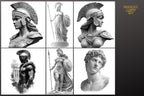 Greek Mythology Tattoo Art: Procreate Stamps, SVG, PNG (2500+ Elements)