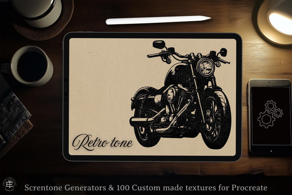 Procreate Screen Tone Generator: 100+ Texture Brushes - RetroTone & TextureMania (Digital Download)