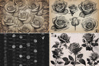 Rose Tattoo Flash References: Procreate Stamps, SVG, PNG (2000+ Elements)