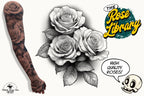Rose Tattoo Flash References: Procreate Stamps, SVG, PNG (2000+ Elements)