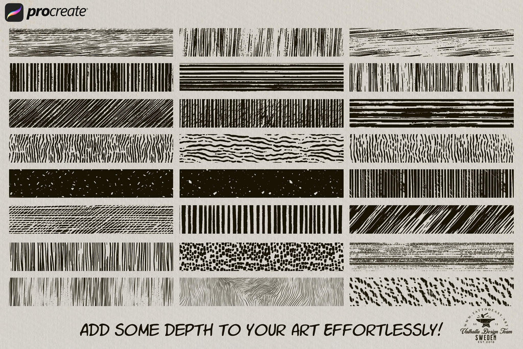 Vintage Press Procreate Brushes: 200 Retro Printmaking & Engraving Textures
