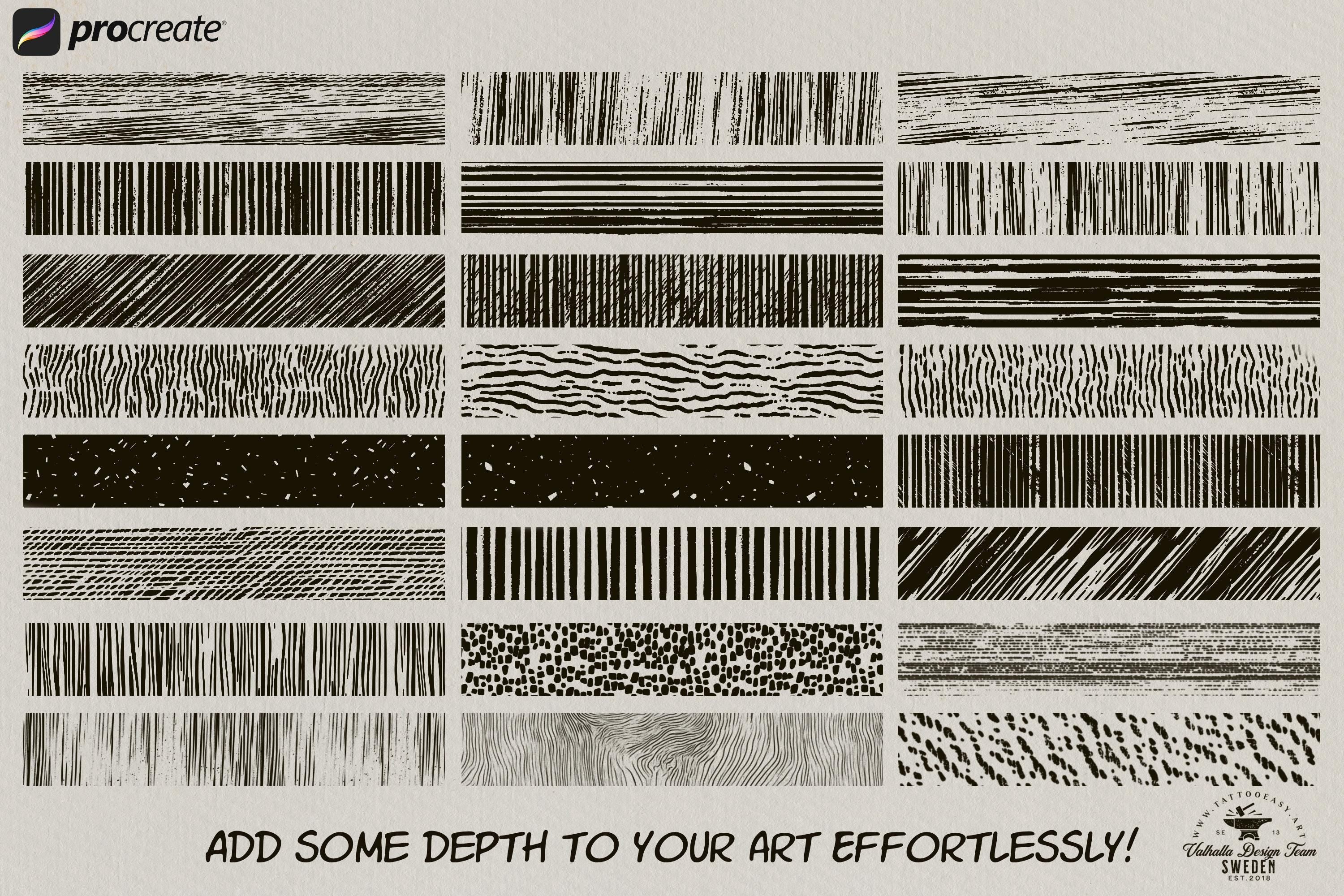 Vintage Press Procreate Brushes: 200 Retro Printmaking & Engraving Textures