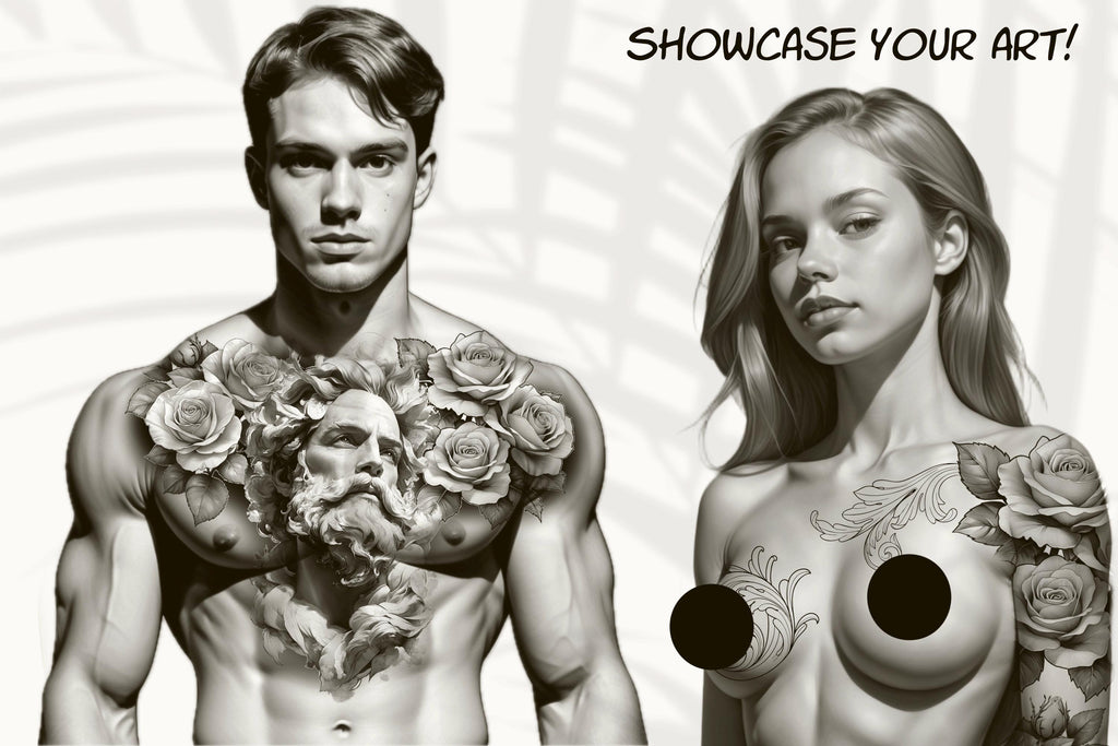Procreate Tattoo Stamps: 145 Body Part Brushes for Tattoo Design