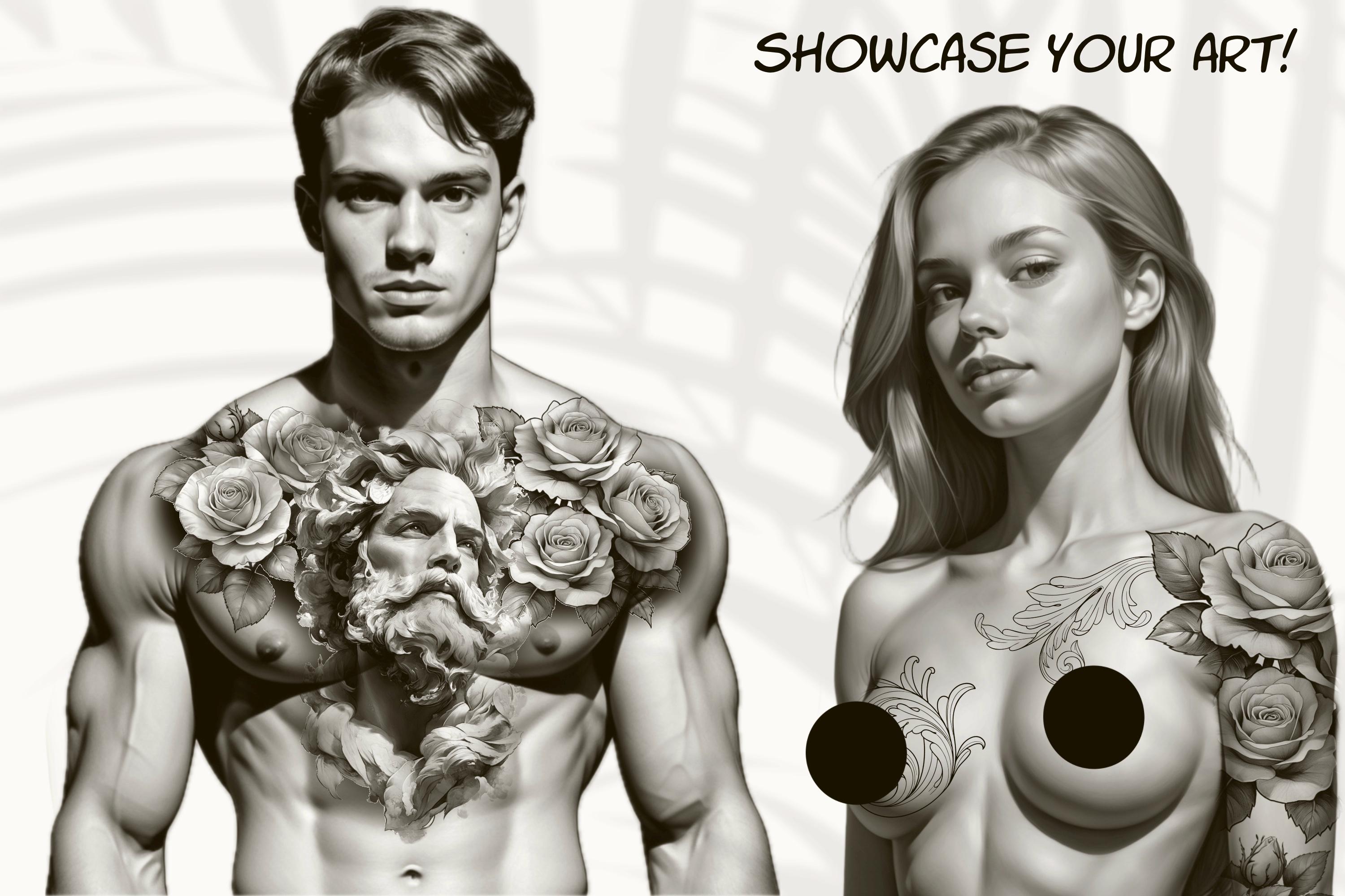 Procreate Tattoo Stamps: 145 Body Part Brushes for Tattoo Design