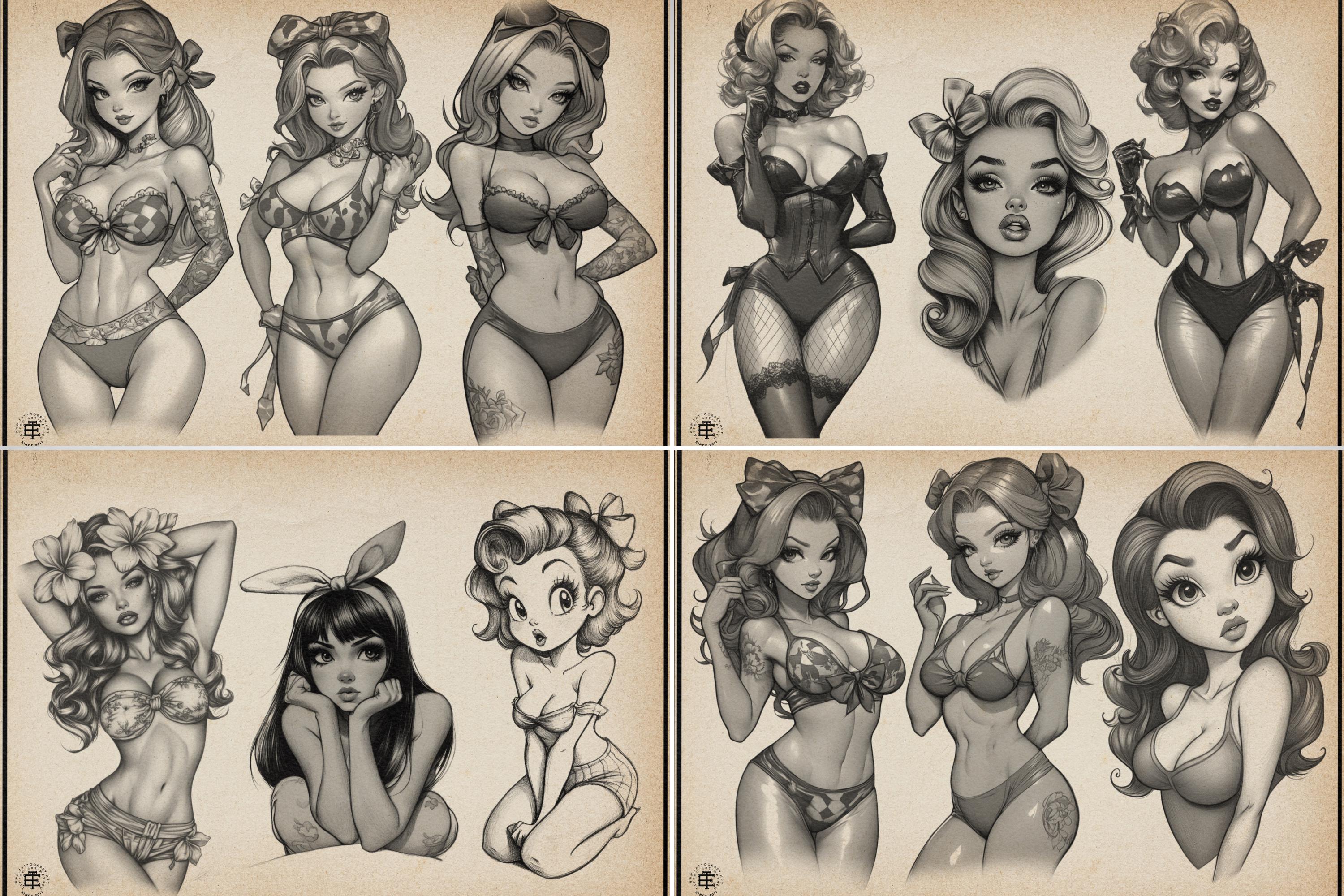 XXL Pinup Reference Library - 4300+ Procreate Stamps, SVG & PNG Files