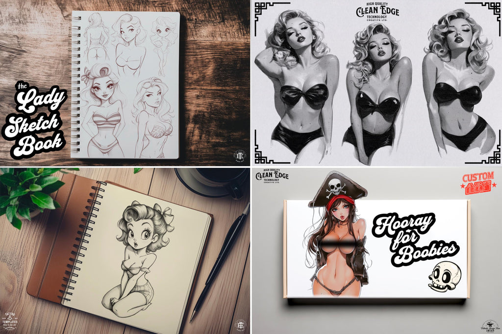 XXL Pinup Reference Library - 4300+ Procreate Stamps, SVG & PNG Files