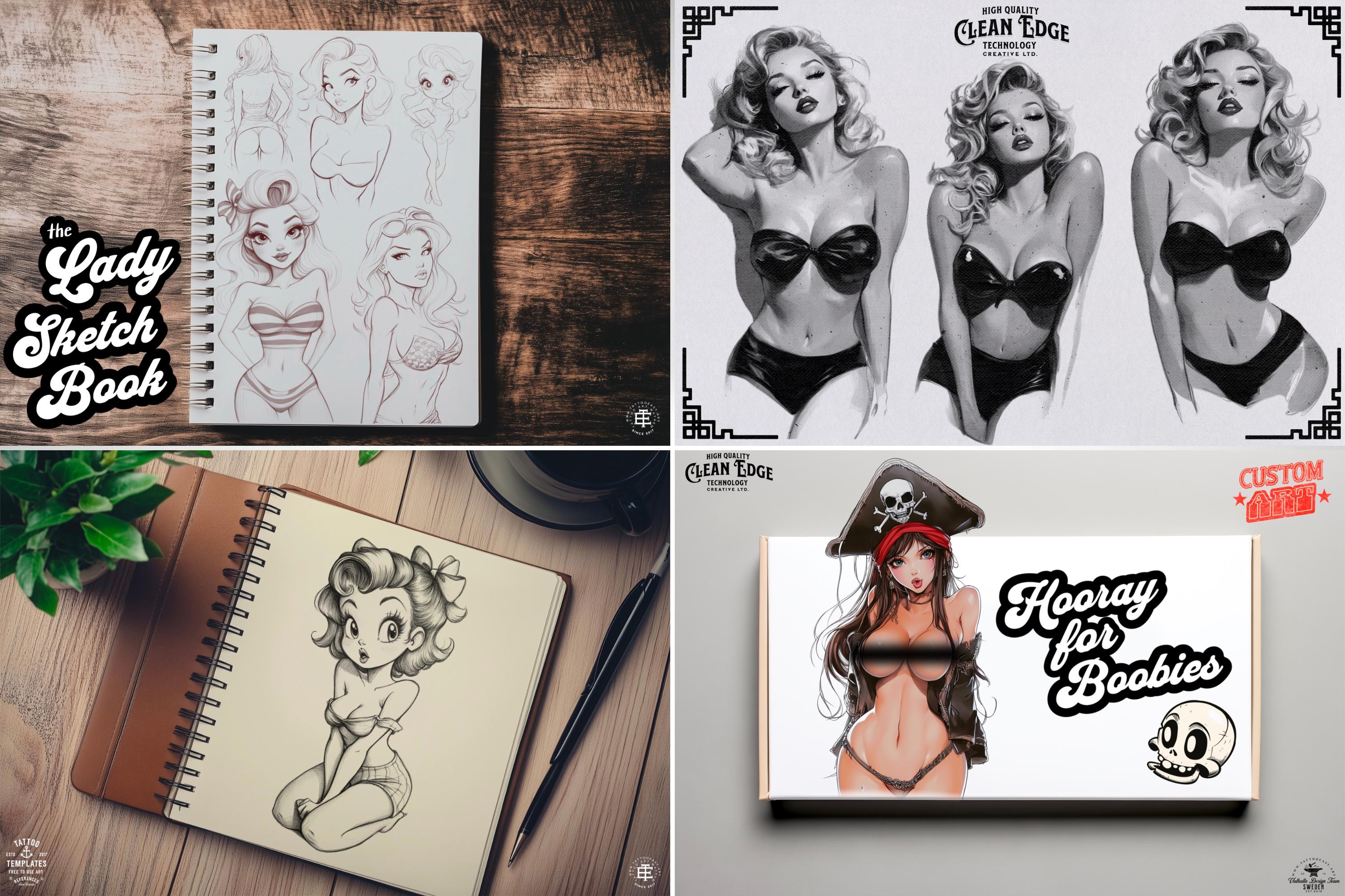 XXL Pinup Reference Library - 4300+ Procreate Stamps, SVG & PNG Files