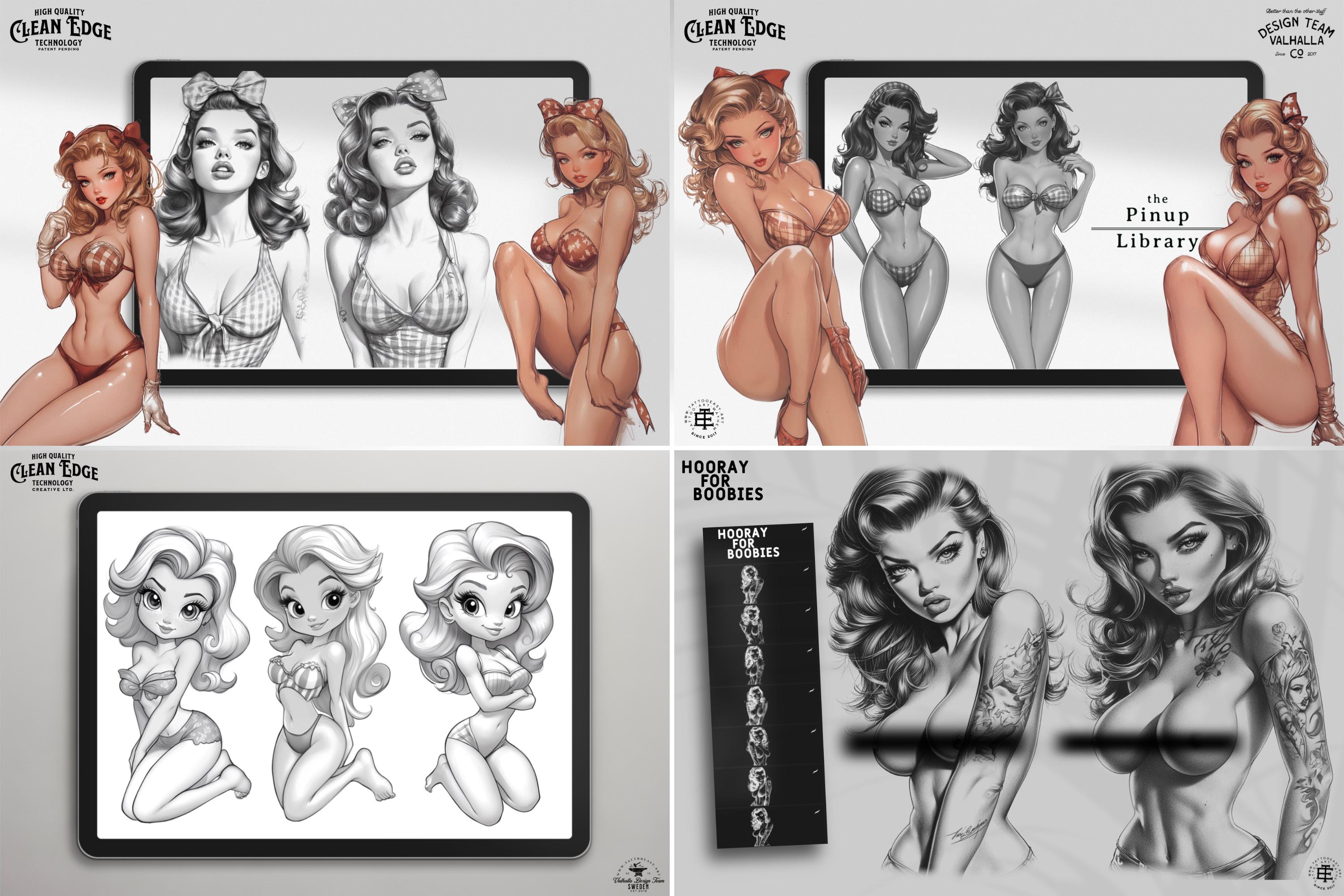 XXL Pinup Reference Library - 4300+ Procreate Stamps, SVG & PNG Files