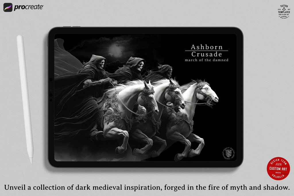 Procreate / Ashborn Crusade, The march of the damned ~ medieval inspired reference library for artists! Custom art