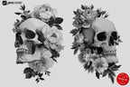 Skull & Flowers Tattoo Stamps: 129 Procreate Designs