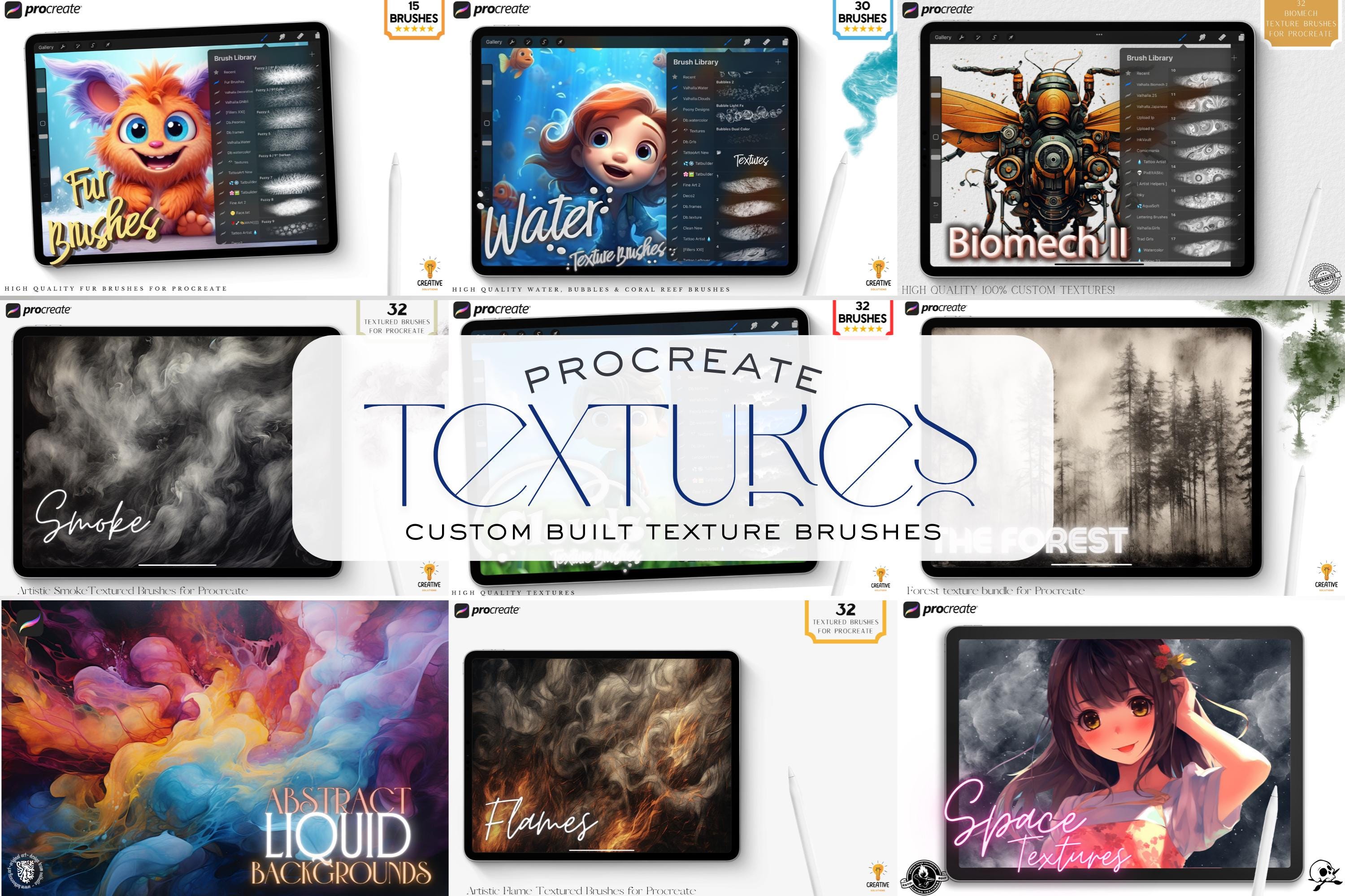 Procreate Texture Brushes: 19 Custom Brush Bundles