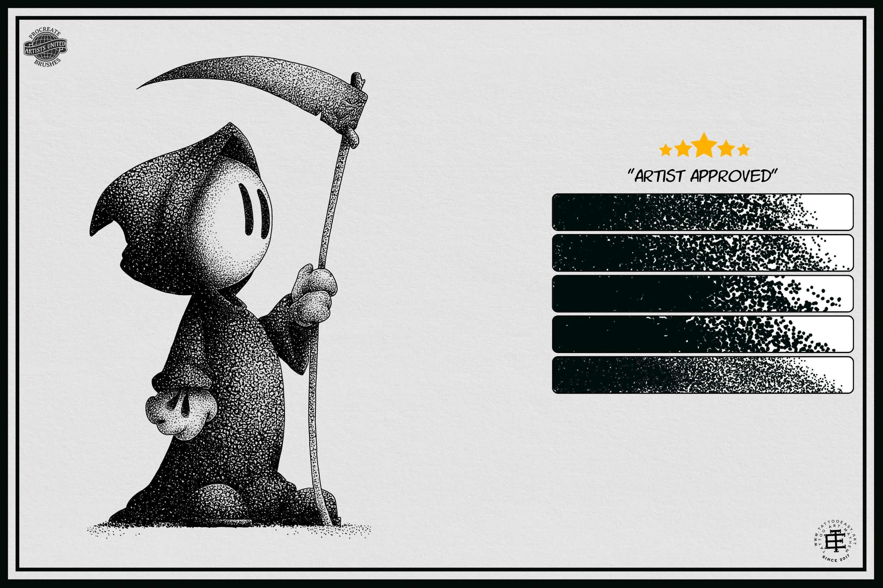 Procreate Stipple Brushes: 62 Custom Tattoo Shaders (Digital Download)