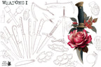 200+ Weapon Procreate Brushes, Swords, Guns, Knives (Digital Download)