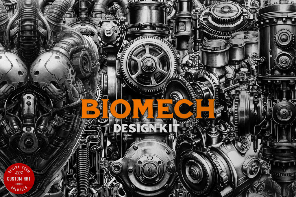 Biomech Design Kit: Procreate Brushes, SVG & PNG Files + Stencils