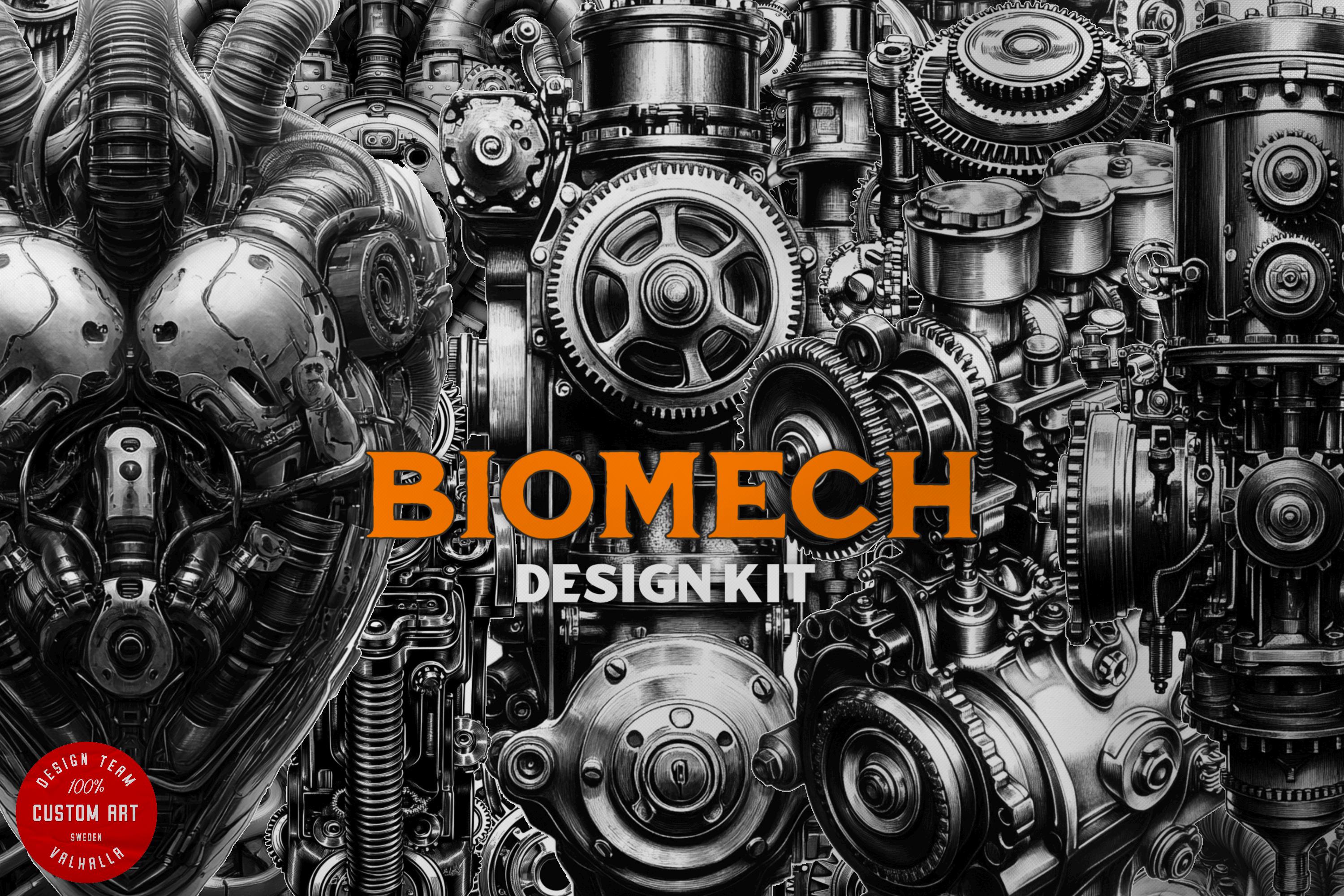 Biomech Design Kit: Procreate Brushes, SVG & PNG Files + Stencils