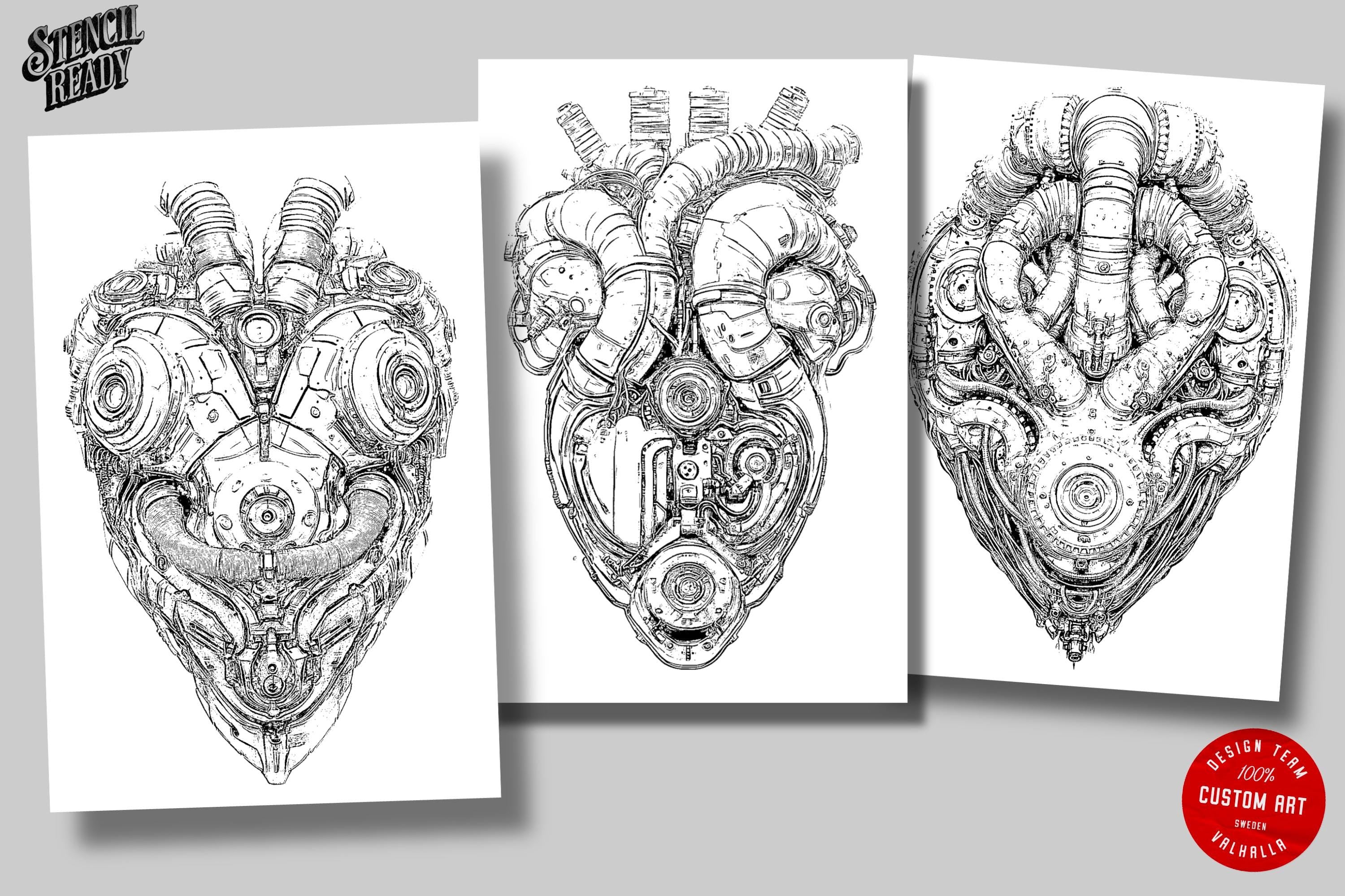 Biomech Design Kit: Procreate Brushes, SVG & PNG Files + Stencils