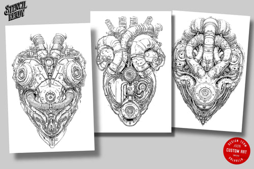 Biomech Design Kit: Procreate Brushes, SVG & PNG Files + Stencils