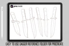 Procreate & png, Artist Reference Library ~ Dagger references, original art for Procreate, ~150 design elements