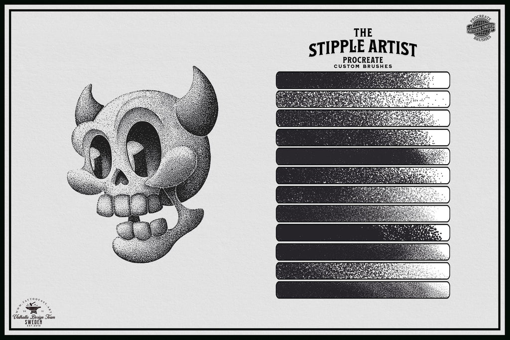 Procreate Stipple Brushes: 62 Custom Tattoo Shaders (Digital Download)
