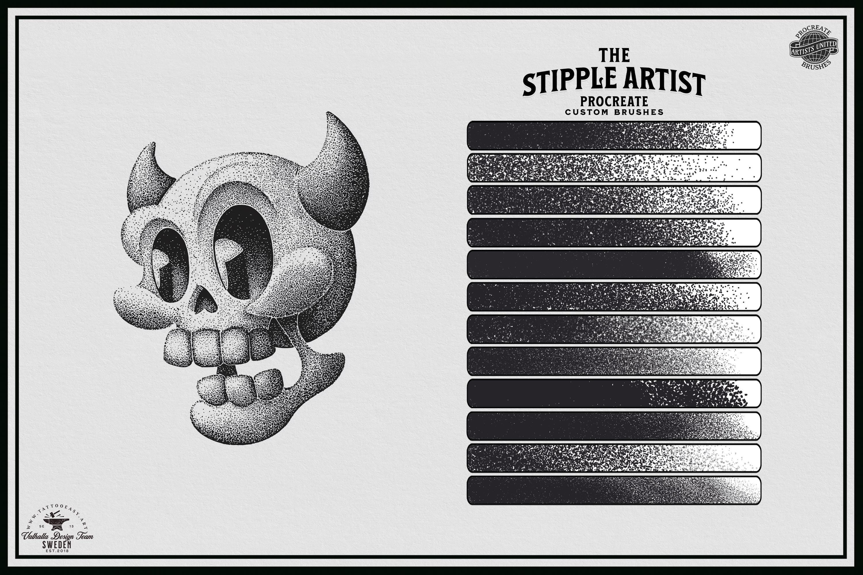 Procreate Stipple Brushes: 62 Custom Tattoo Shaders (Digital Download)