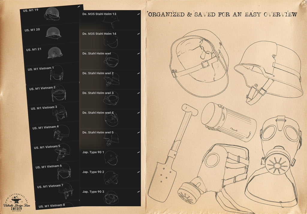Procreate World War Reference Kit: 360+ Stamps for Tattoo & Concept Artists (Digital Download)