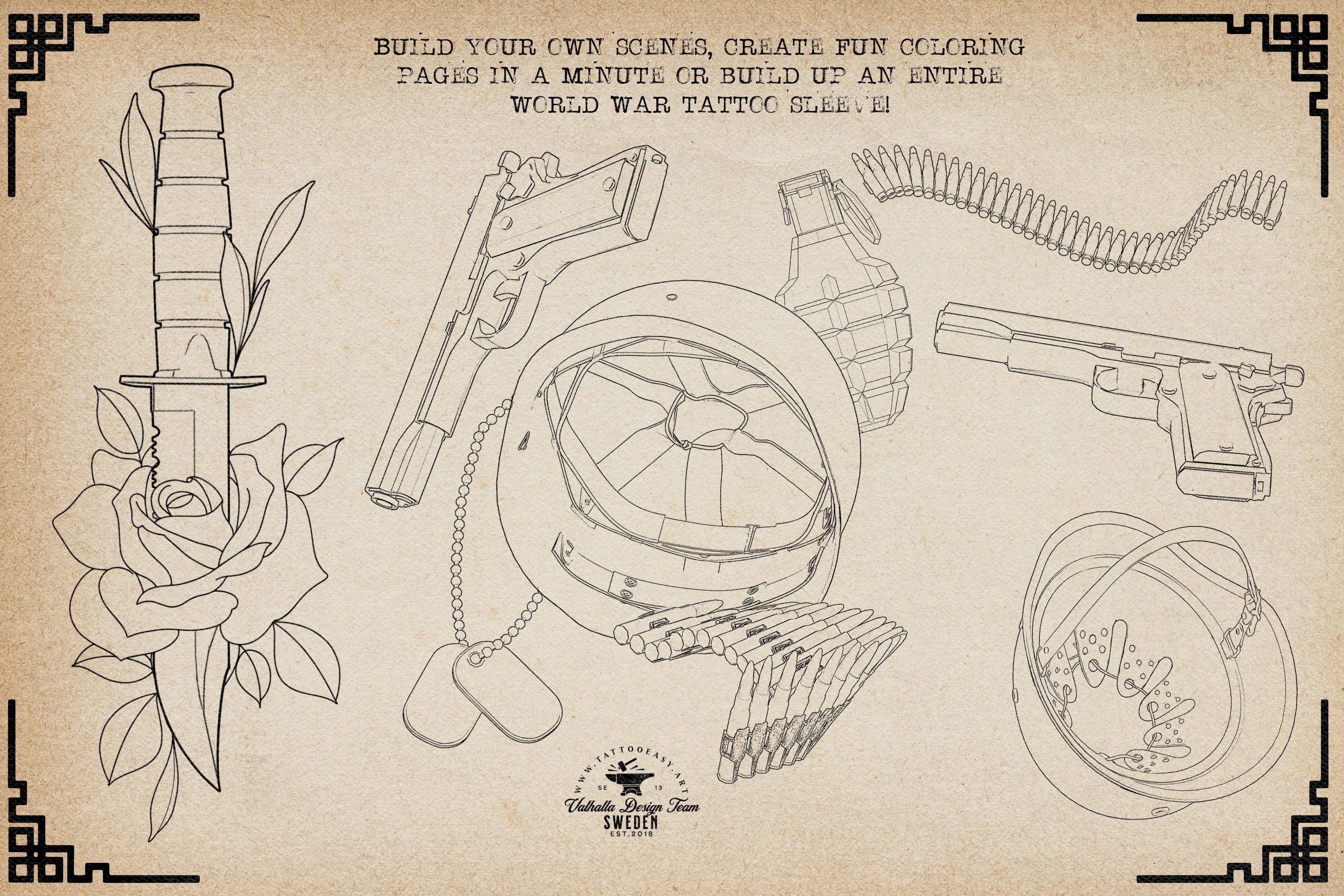 Procreate World War Reference Kit: 360+ Stamps for Tattoo & Concept Artists (Digital Download)