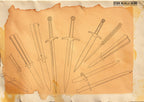 Procreate & png, Artist Reference Library ~ Dagger references, original art for Procreate, ~150 design elements