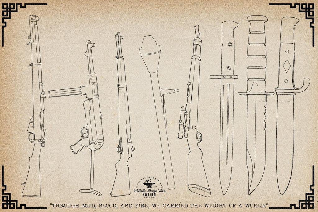 Procreate World War Reference Kit: 360+ Stamps for Tattoo & Concept Artists (Digital Download)