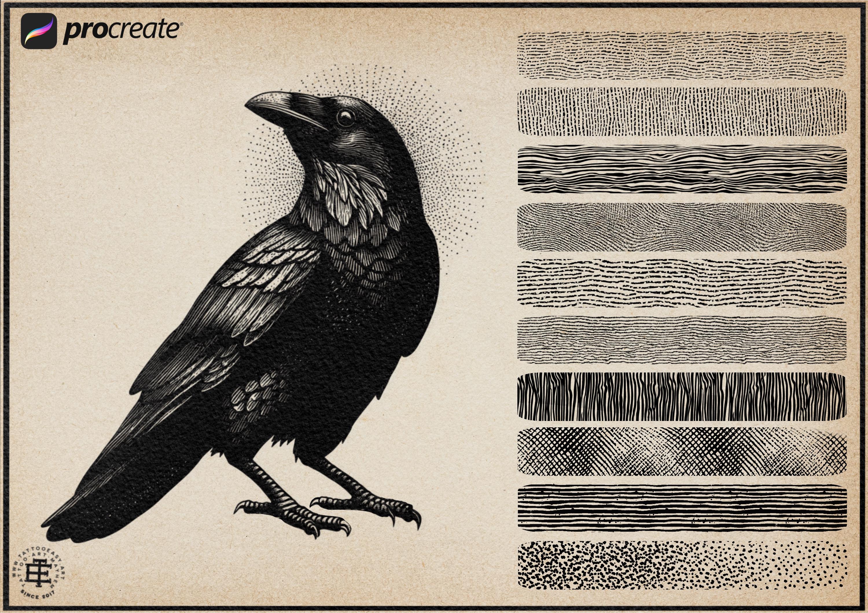 Procreate Engraving Brush Kit: 360+ Woodcut Texture Brushes & Canvas (Digital Download