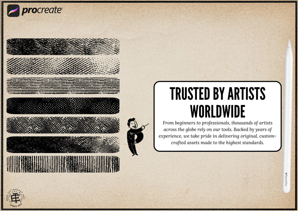 Procreate Engraving Brush Kit: 360+ Woodcut Texture Brushes & Canvas (Digital Download
