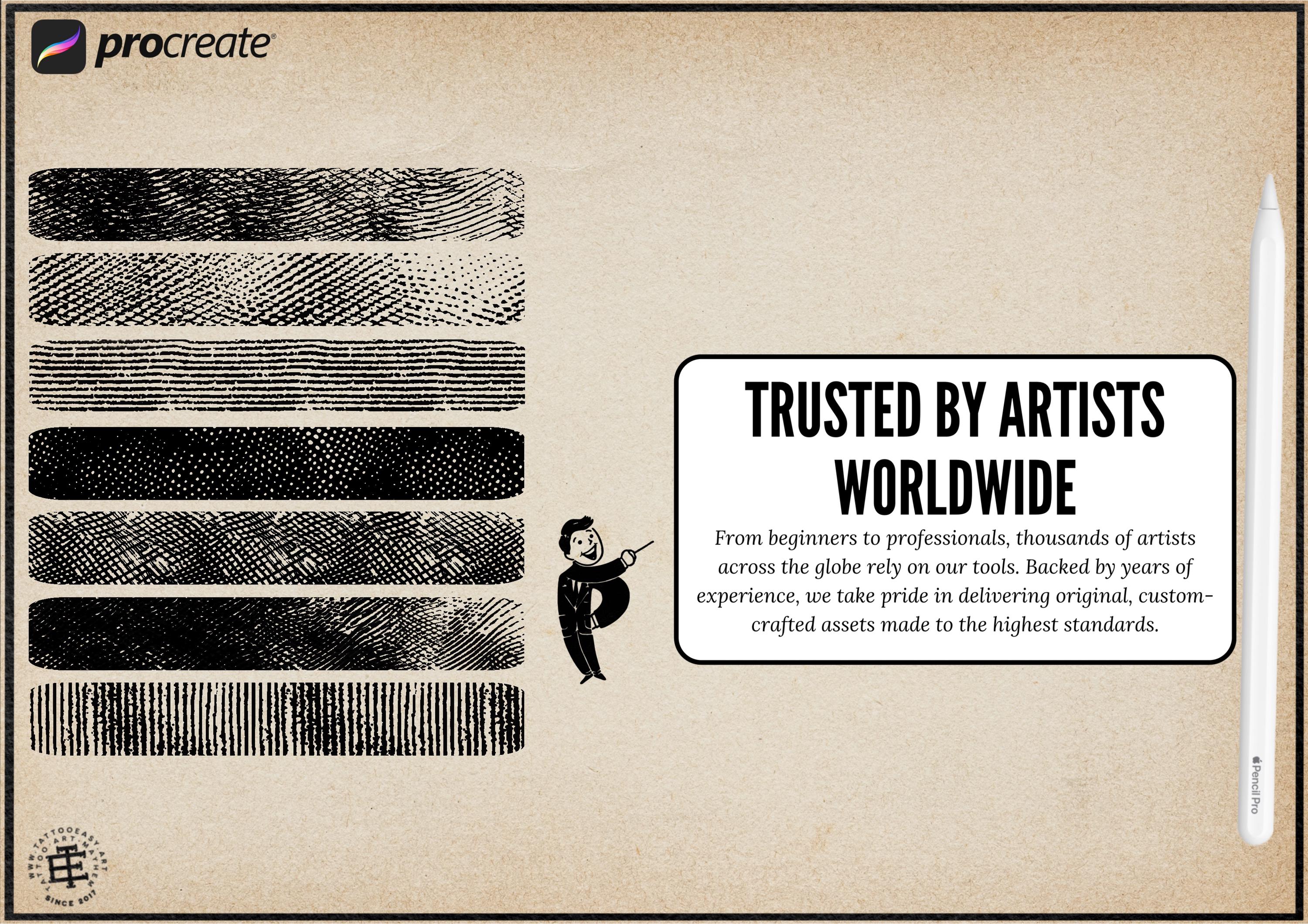 Procreate Engraving Brush Kit: 360+ Woodcut Texture Brushes & Canvas (Digital Download