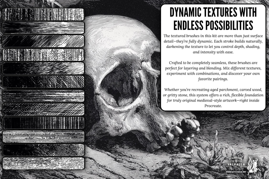 Medieval Ink Procreate Brushes: Old World Woodcut & Engraving Textures (200+ Custom Brushes) (Digital Download