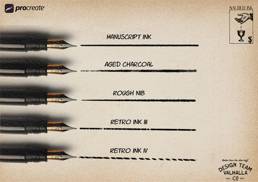 Medieval Ink Procreate Brushes: Old World Woodcut & Engraving Textures (200+ Custom Brushes) (Digital Download